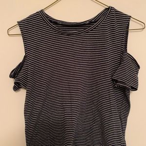 striped off the shoulder shirt
